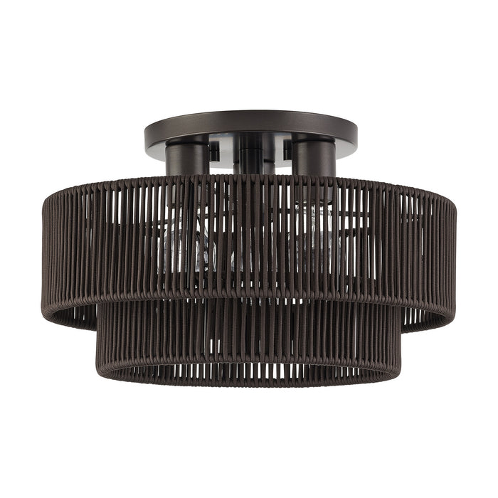 Livex Lighting - 49133-92 - Three Light Semi-Flush Mount - Acordia - English Bronze