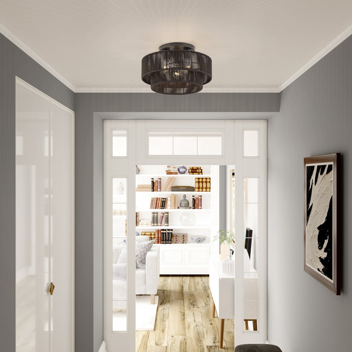 Livex Lighting - 49133-92 - Three Light Semi-Flush Mount - Acordia - English Bronze