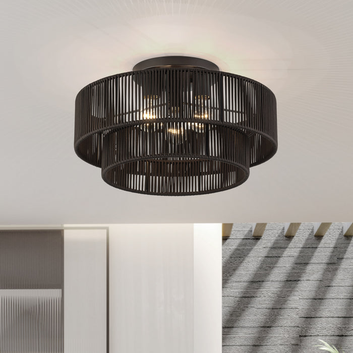 Livex Lighting - 49134-92 - Three Light Semi-Flush Mount - Acordia - English Bronze