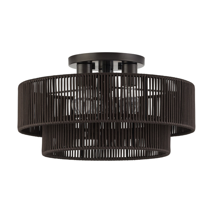 Livex Lighting - 49134-92 - Three Light Semi-Flush Mount - Acordia - English Bronze