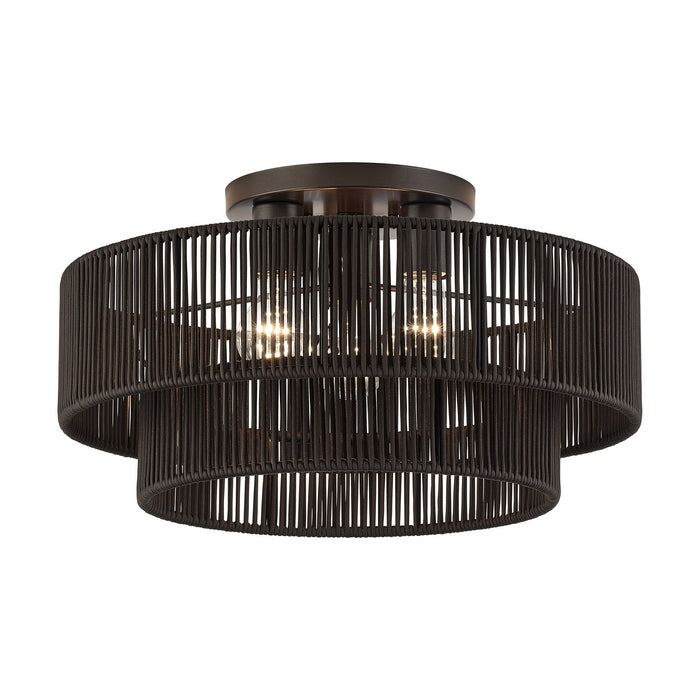 Livex Lighting - 49134-92 - Three Light Semi-Flush Mount - Acordia - English Bronze