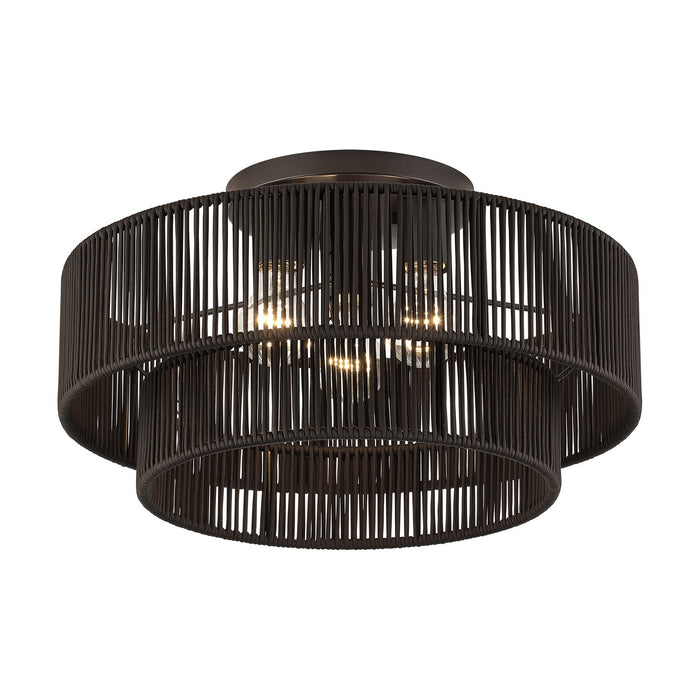Livex Lighting - 49134-92 - Three Light Semi-Flush Mount - Acordia - English Bronze