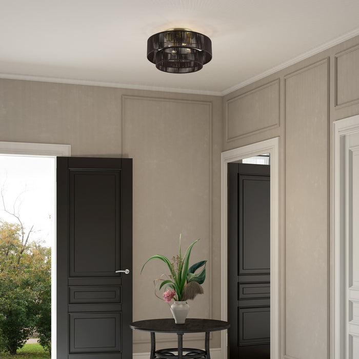 Livex Lighting - 49135-01 - Four Light Semi-Flush Mount - Acordia - Antique Brass