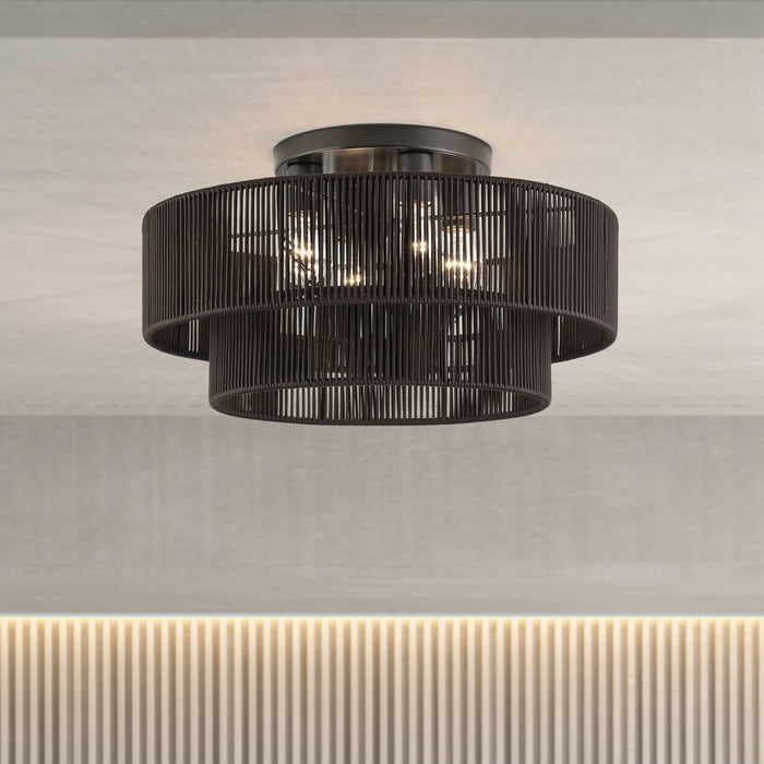 Livex Lighting - 49135-92 - Four Light Semi-Flush Mount - Acordia - English Bronze