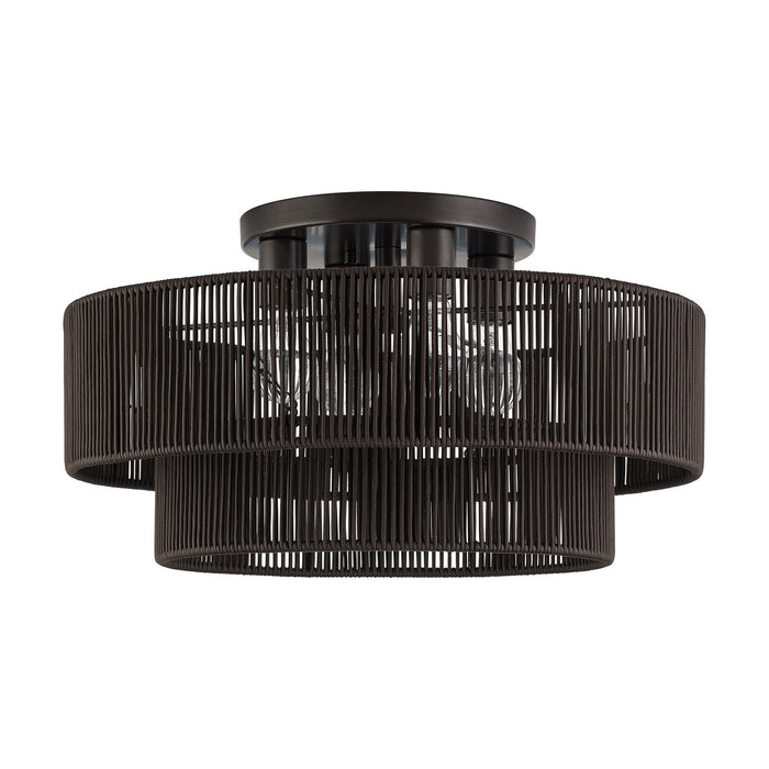 Livex Lighting - 49135-92 - Four Light Semi-Flush Mount - Acordia - English Bronze