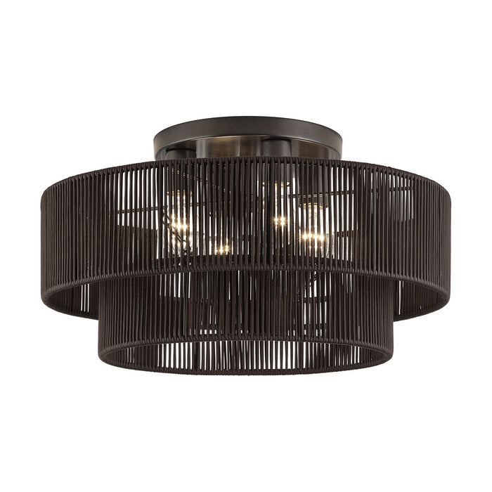 Livex Lighting - 49135-92 - Four Light Semi-Flush Mount - Acordia - English Bronze