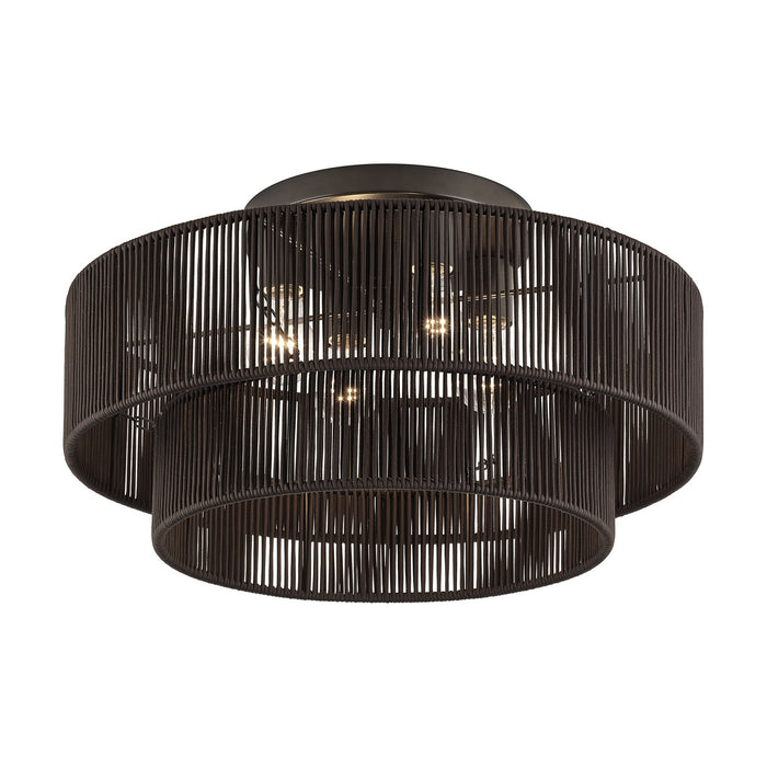 Livex Lighting - 49135-92 - Four Light Semi-Flush Mount - Acordia - English Bronze