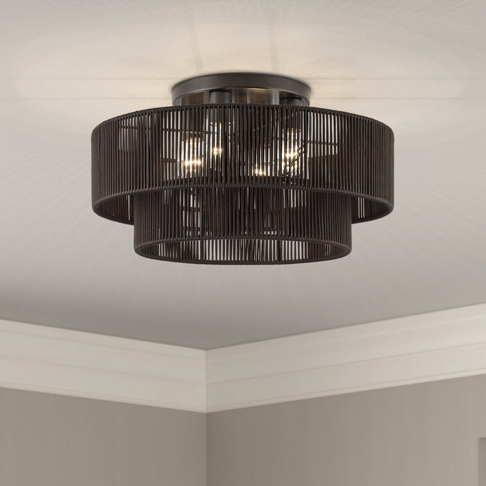 Livex Lighting - 49135-92 - Four Light Semi-Flush Mount - Acordia - English Bronze