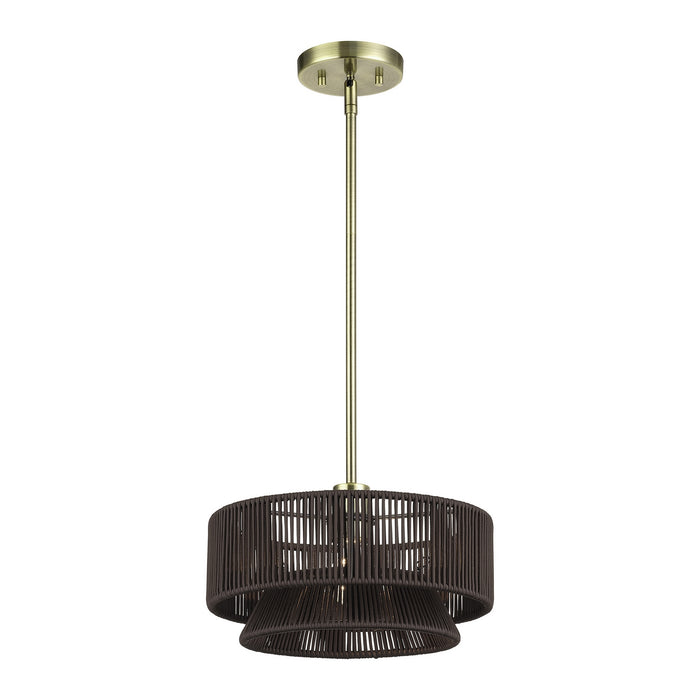 Livex Lighting - 49141-01 - One Light Pendant - Florell - Antique Brass