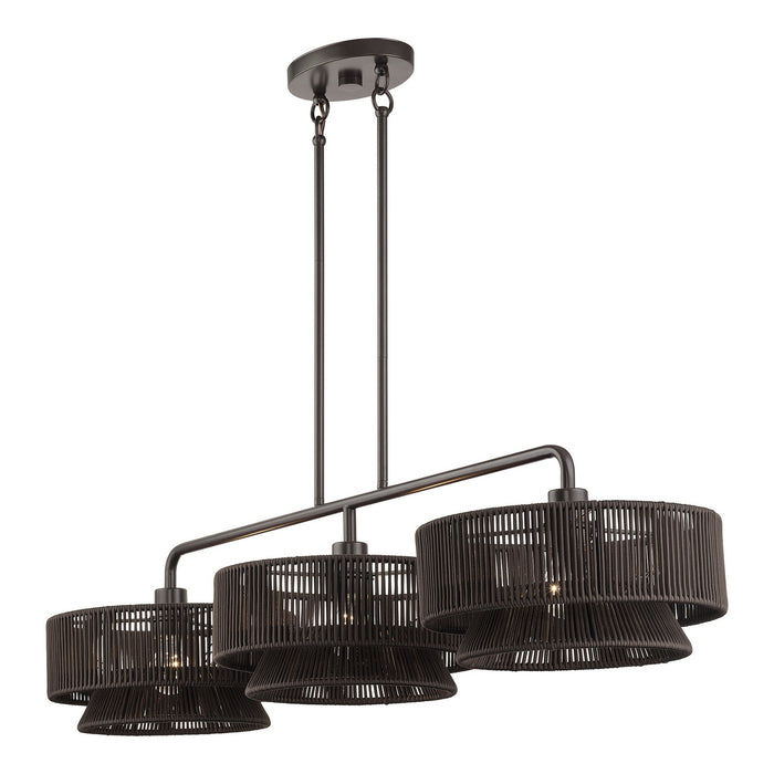 Livex Lighting - 49143-92 - Three Light Linear Chandelier - Florell - English Bronze