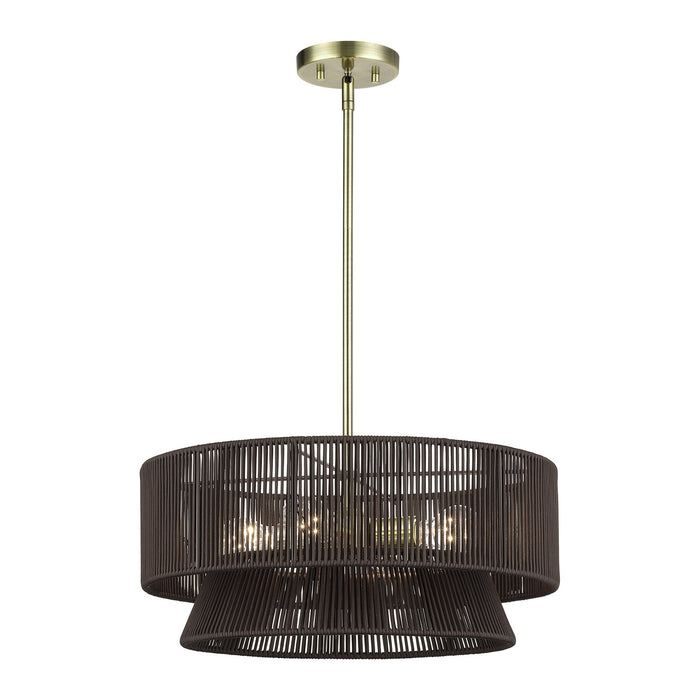 Livex Lighting - 49144-01 - Four Light Chandelier - Florell - Antique Brass