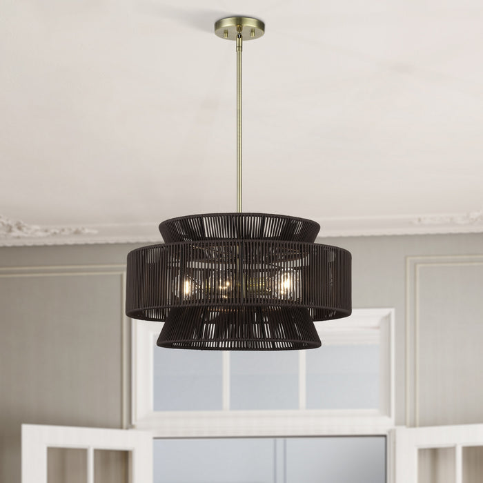 Livex Lighting - 49145-01 - Five Light Chandelier - Florell - Antique Brass