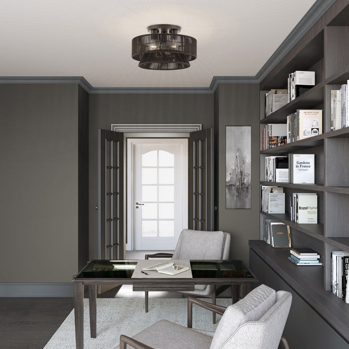 Livex Lighting - 49146-92 - Three Light Semi-Flush Mount - Florell - English Bronze