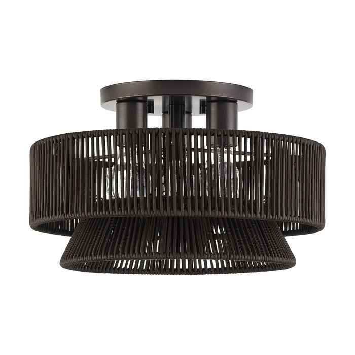 Livex Lighting - 49146-92 - Three Light Semi-Flush Mount - Florell - English Bronze