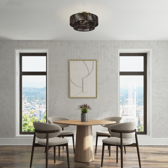 Livex Lighting - 49147-01 - Three Light Semi-Flush Mount - Florell - Antique Brass