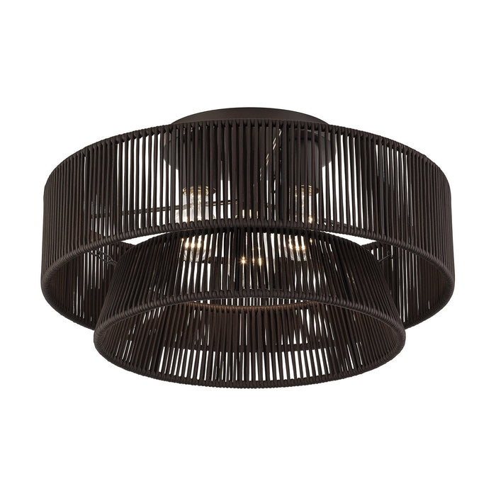 Livex Lighting - 49147-92 - Three Light Semi-Flush Mount - Florell - English Bronze