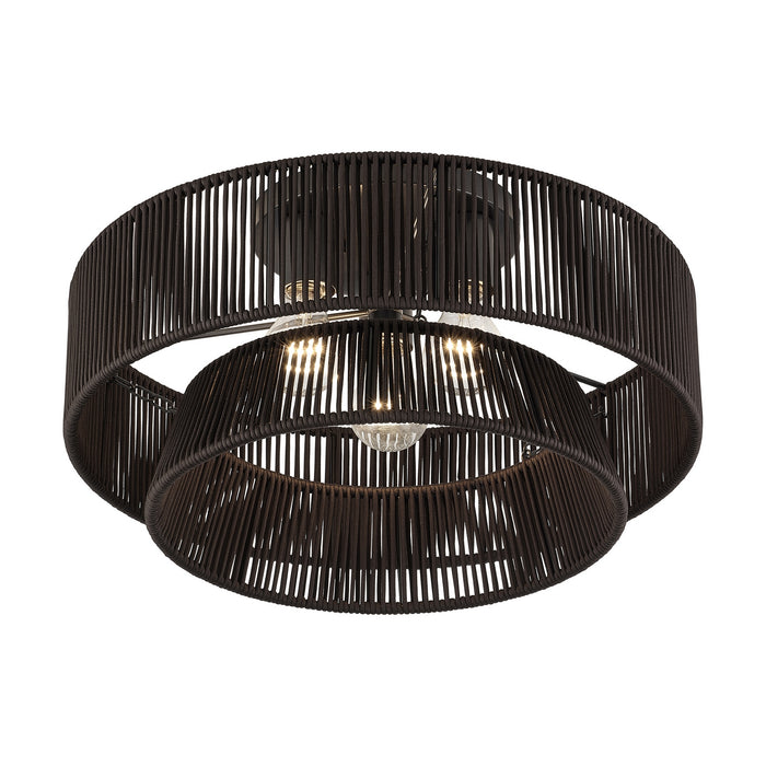 Livex Lighting - 49147-92 - Three Light Semi-Flush Mount - Florell - English Bronze