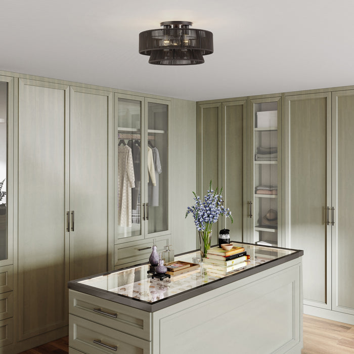 Livex Lighting - 49147-92 - Three Light Semi-Flush Mount - Florell - English Bronze