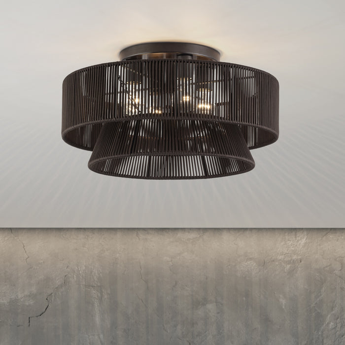 Livex Lighting - 49148-92 - Four Light Semi-Flush Mount - Florell - English Bronze