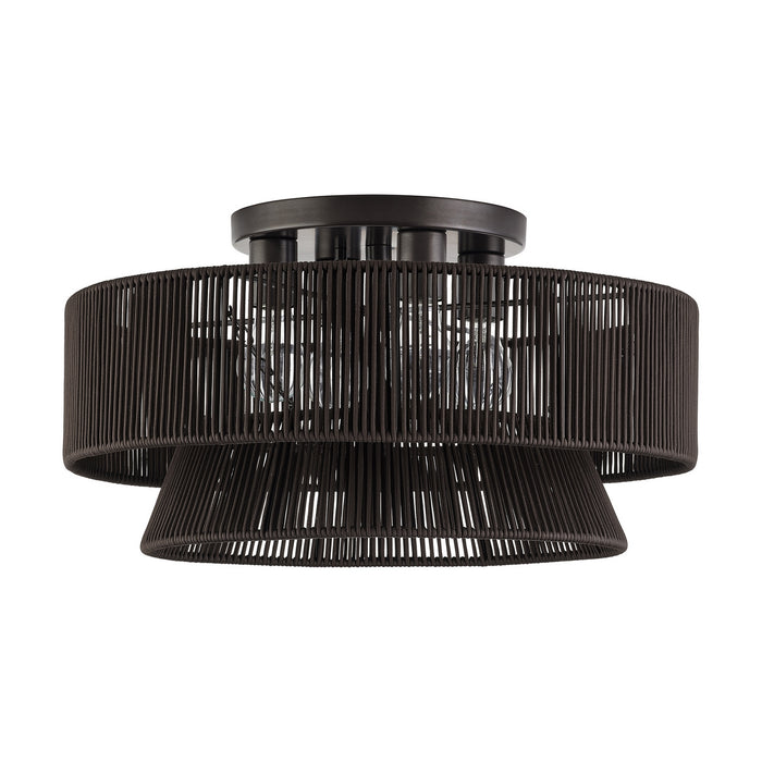 Livex Lighting - 49148-92 - Four Light Semi-Flush Mount - Florell - English Bronze