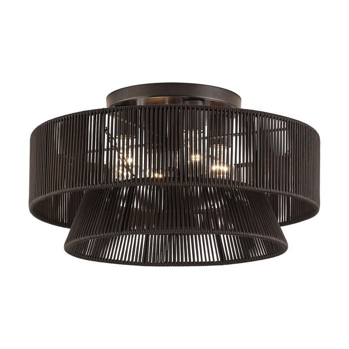 Livex Lighting - 49148-92 - Four Light Semi-Flush Mount - Florell - English Bronze