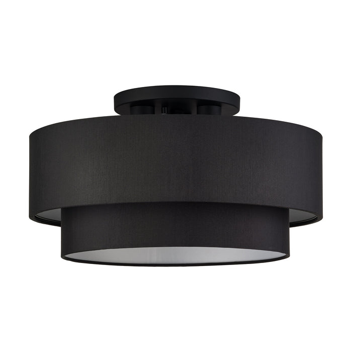 Livex Lighting - 50267-04 - Three Light Semi-Flush Mount - Bainbridge - Black