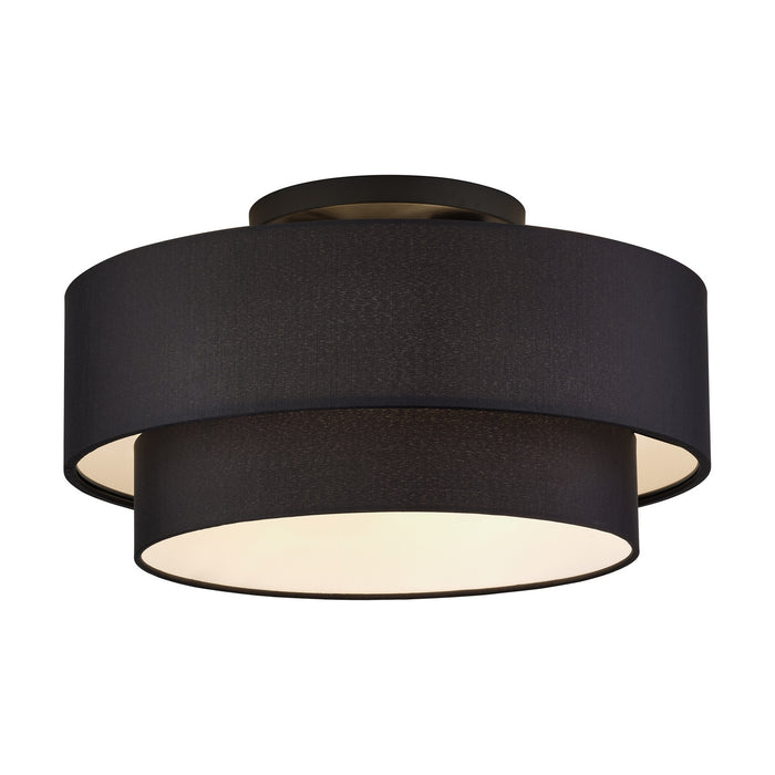 Livex Lighting - 50267-04 - Three Light Semi-Flush Mount - Bainbridge - Black