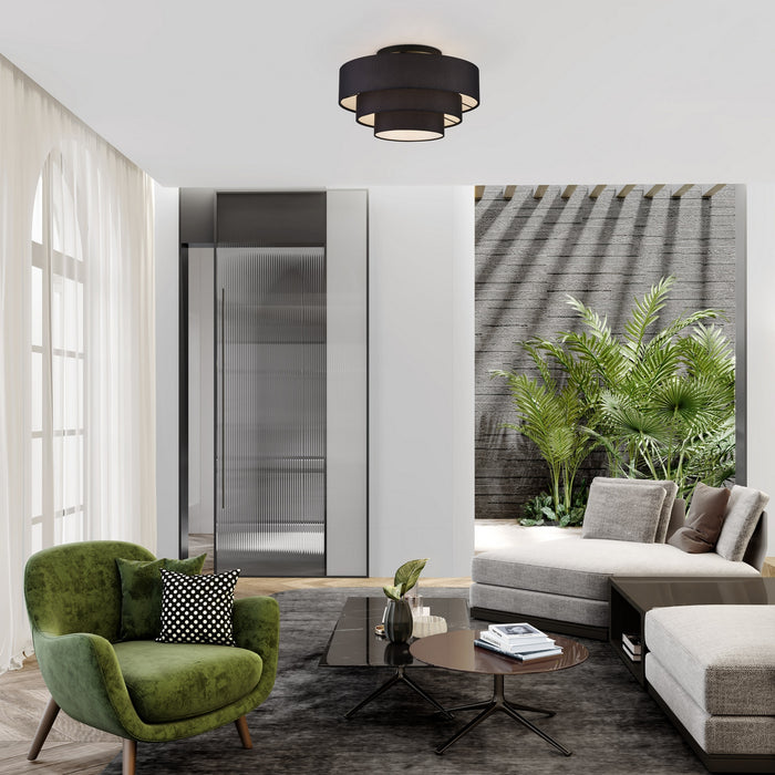 Livex Lighting - 50268-04 - Four Light Semi-Flush Mount - Bainbridge - Black