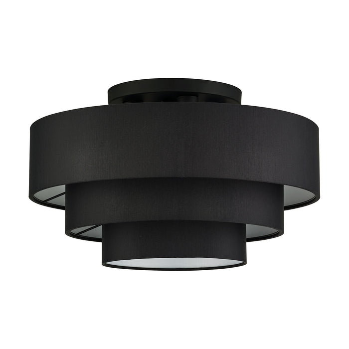 Livex Lighting - 50268-04 - Four Light Semi-Flush Mount - Bainbridge - Black
