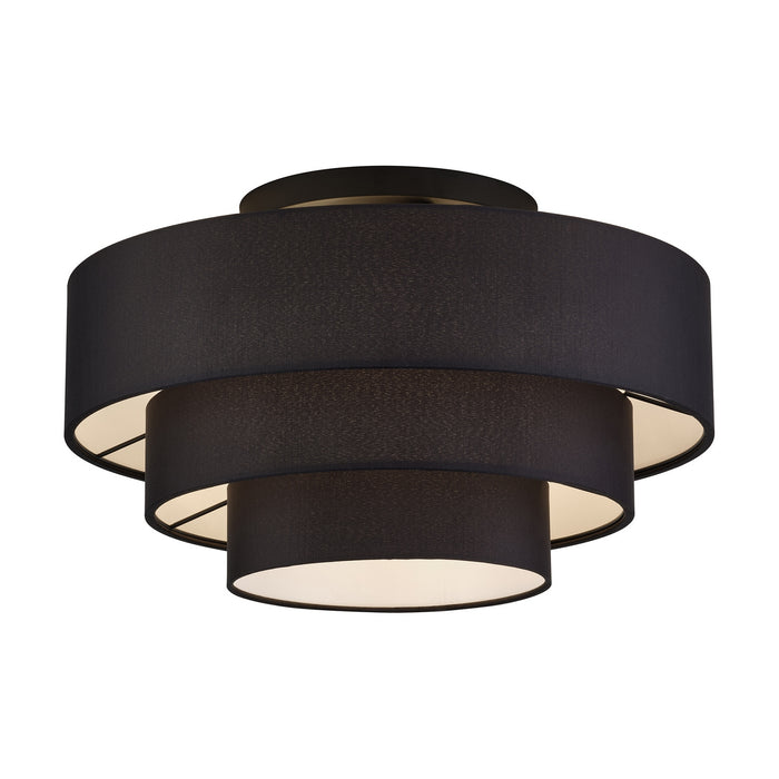 Livex Lighting - 50268-04 - Four Light Semi-Flush Mount - Bainbridge - Black