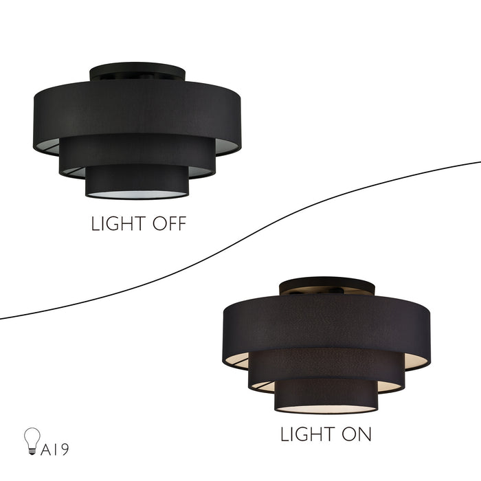 Livex Lighting - 50268-04 - Four Light Semi-Flush Mount - Bainbridge - Black