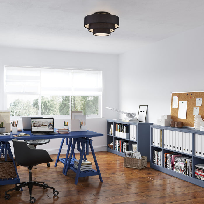 Livex Lighting - 50268-04 - Four Light Semi-Flush Mount - Bainbridge - Black