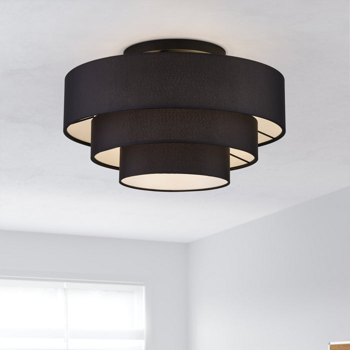Livex Lighting - 50268-04 - Four Light Semi-Flush Mount - Bainbridge - Black