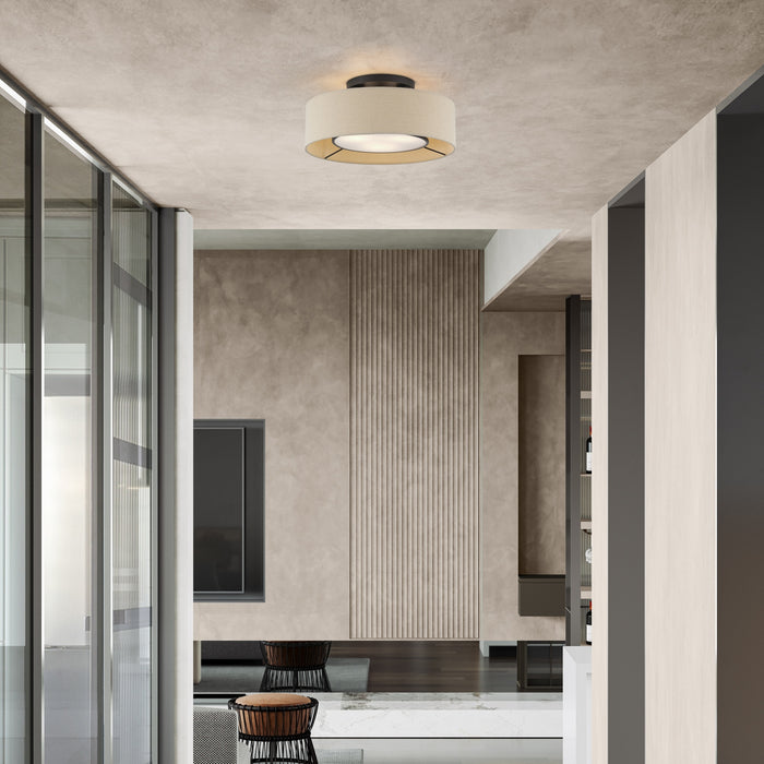 Livex Lighting - 50927-07 - Three Light Semi-Flush Mount - Ellsworth - Bronze