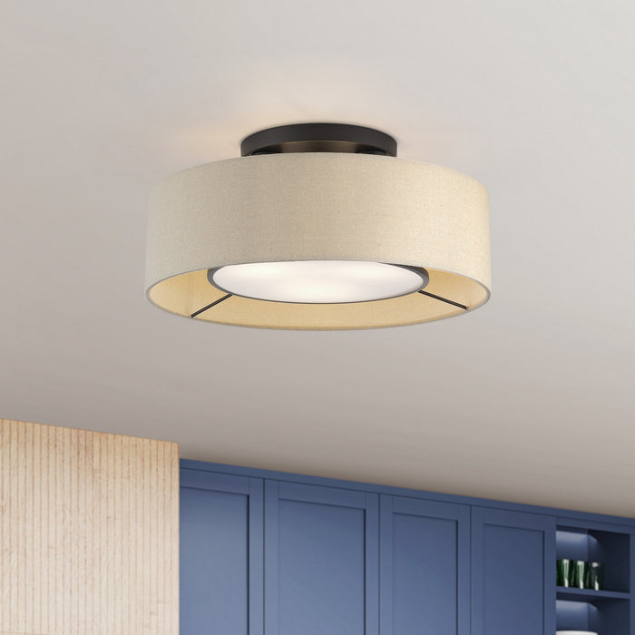 Livex Lighting - 50927-07 - Three Light Semi-Flush Mount - Ellsworth - Bronze