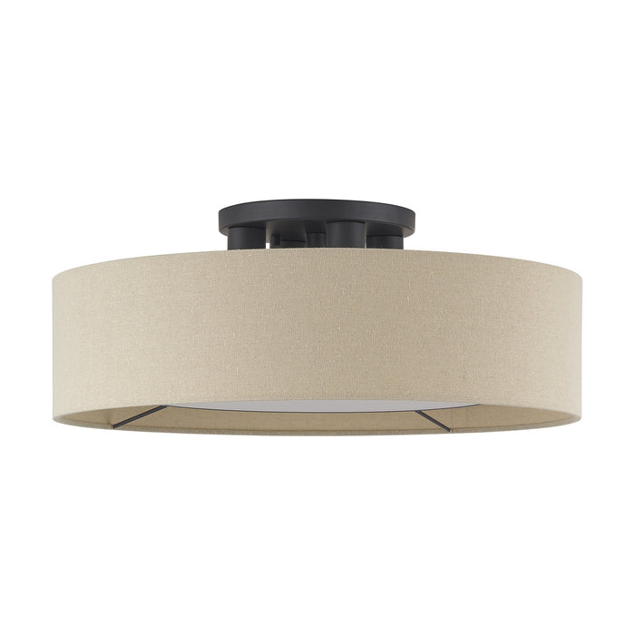 Livex Lighting - 50928-07 - Four Light Semi-Flush Mount - Ellsworth - Bronze