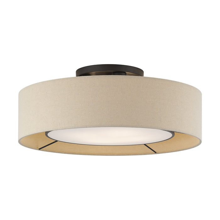 Livex Lighting - 50928-07 - Four Light Semi-Flush Mount - Ellsworth - Bronze