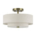 Livex Lighting - 51083-01 - Two Light Semi-Flush Mount - Monroe - Antique Brass