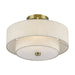 Livex Lighting - 51083-01 - Two Light Semi-Flush Mount - Monroe - Antique Brass