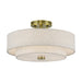 Livex Lighting - 51084-01 - Three Light Semi-Flush Mount - Monroe - Antique Brass