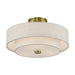 Livex Lighting - 51084-01 - Three Light Semi-Flush Mount - Monroe - Antique Brass
