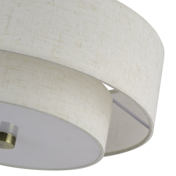 Livex Lighting - 51084-01 - Three Light Semi-Flush Mount - Monroe - Antique Brass