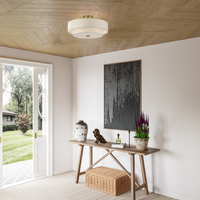 Livex Lighting - 51085-01 - Four Light Semi-Flush Mount - Monroe - Antique Brass