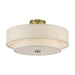 Livex Lighting - 51085-01 - Four Light Semi-Flush Mount - Monroe - Antique Brass