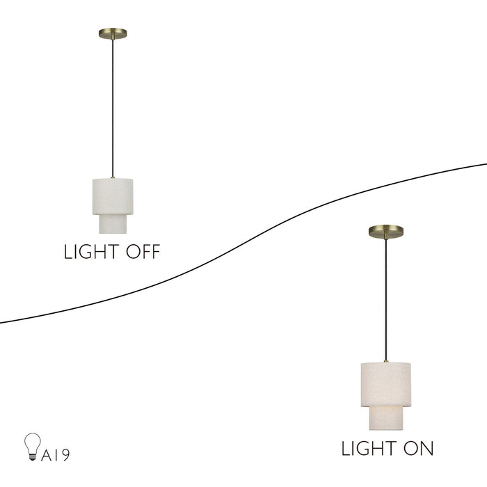 Livex Lighting - 51089-01 - One Light Mini Pendant - Monroe - Antique Brass