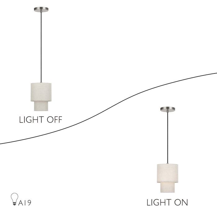 Livex Lighting - 51089-91 - One Light Mini Pendant - Monroe - Brushed Nickel