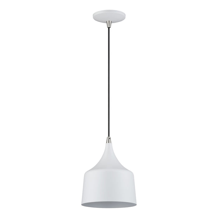 Livex Lighting - 51472-03 - LED Pendant - Bolita - White w/Brushed Nickel