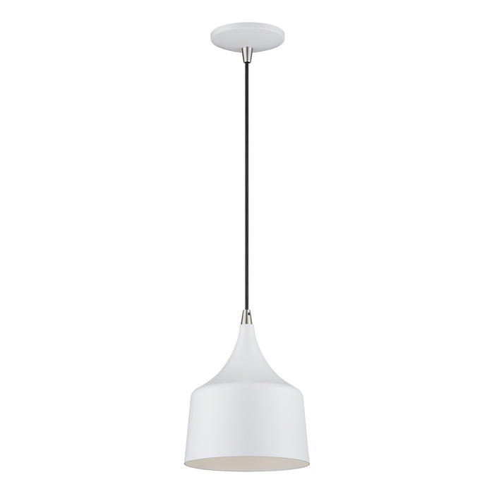 Livex Lighting - 51472-03 - LED Pendant - Bolita - White w/Brushed Nickel