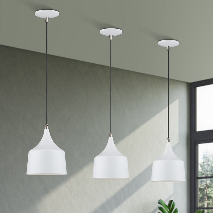 Livex Lighting - 51472-03 - LED Pendant - Bolita - White w/Brushed Nickel