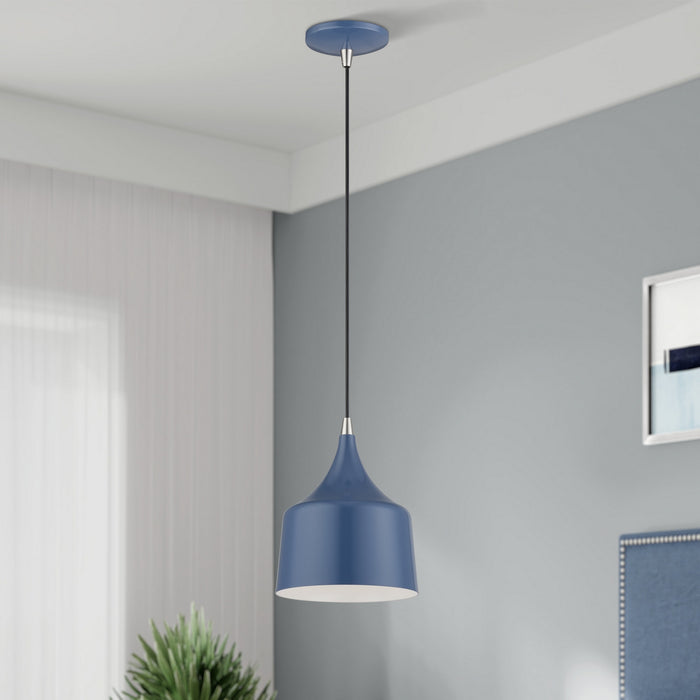 Livex Lighting - 51472-84 - LED Pendant - Bolita - Ocean Blue w/Brushed Nickel